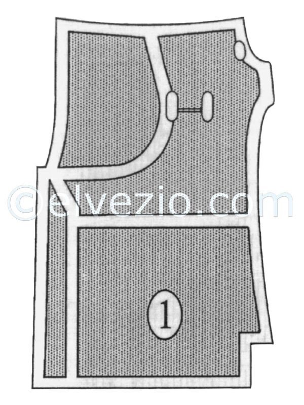 Tappeto 1 Anteriore Sinistro per Fiat 1100 103 Berlina, 1100 103 H, 1100 103 E-TV e 1100 103 Familiare.