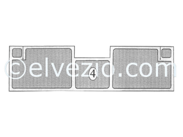 Tappeto 4 Zona Posteriore per Fiat 1100 103 Berlina, 1100 103 H, 1100 103 E-TV e 1100 103 Familiare.