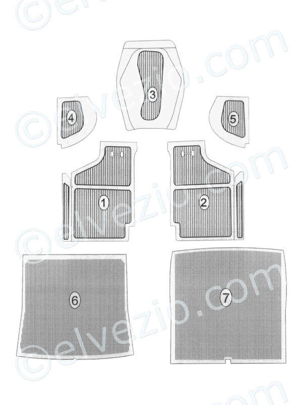 Serie completa tappeti (compreso tappeto baule)