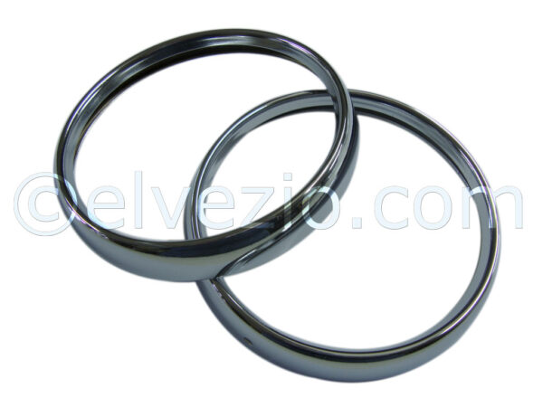 Metal Chrome Headlights Frames for Autobianchi Bianchina Berlina, Trasformabile, Panoramica and Cabriolet.
