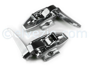 Chromed Metal Front Soft Top Handles for Autobianchi Bianchina Cabriolet.