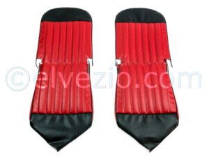 Tappezzeria Sedili Anteriori In Vipla Trapuntata Con Fasce In Vipla Colore Nero per Autobianchi Bianchina Cabriolet 1962-64. B1207