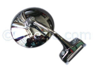Specchio Rotondo Esterno Cromato A Morsetto per Fiat Topolino A-B-C, Belvedere Lamiera e Giardiniera Legno.
