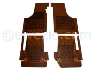 Rubber Mats Above The Floor Mats Set for Autobianchi Bianchina Berlina, Cabrio and Trasformabile and Fiat 500 N, 500 D, 500 F, 500 L and 500 R. Adaptable model for Fiat 500 Giardiniera and Autobianchi Bianchina Panoramica.