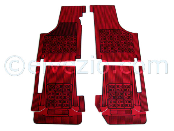 Rubber Mats Above The Floor Mats Set for Autobianchi Bianchina Berlina, Cabrio and Trasformabile and Fiat 500 N, 500 D, 500 F, 500 L and 500 R. Adaptable model for Fiat 500 Giardiniera and Autobianchi Bianchina Panoramica.