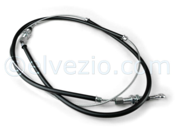 Cavo Freno A Mano per Fiat 500 Giardiniera e Autobianchi Bianchina Panoramica. Misura Guaina 725 + 725 mm. Misura Cavo 2560 mm. Rif. O.E. 4104964