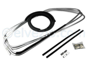 Weatherstrip Trims, Glass Channels, Joints And Clips Set for Fiat 500 N, 500 D, 500 F, 500 L, 500 R and 500 Giardiniera.