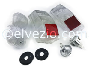 Headlights, Lateral Blinkers And Tail Lights In White Plastic for Fiat 500 F, 500 L and 500 R.
