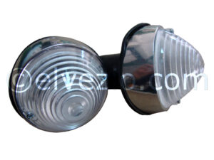 Front Small Lights With Aluminum Basis for Fiat 500 N, 500 D, 500 Giardiniera Base D and 600.