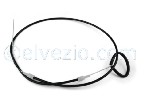 Cavo Apertura Cofano per Fiat 500 N, 500 D, 500 Giardiniera Base D, 500 F fino al 1968, Bianchina Trasformabile, Bianchina Berlina Base D, Bianchina Cabrio Base D e Bianchina Panoramica Base D. Misura Guaina 950 mm. Misura Cavo 1370 mm. Rif. O.E. 970131