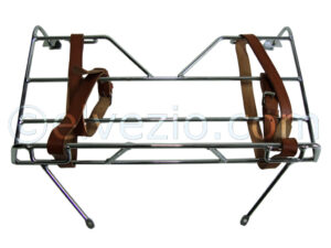 Chromed Metal Luggage Rack And Leather Belts - High Quality for Fiat 500 N, 500 D, 500 F, 500 L and 500 R. Length Belts In Leather 1.05 meters.