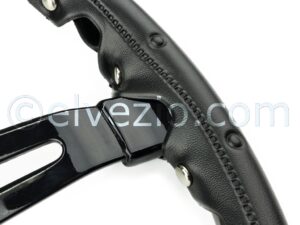 Black Skai Steering Cover for Fiat 500 N, 500 D, 500 F, 500 L, 500 R, 500 Giardiniera and Autobianchi Bianchina Berlina, Trasformabile, Panoramica and Cabriolet.