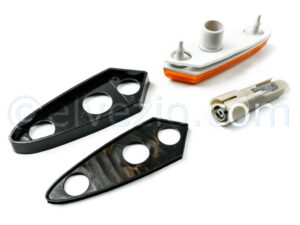 Lucciole Laterali In Plastica Arancione Con Base Nera per Autobianchi A112.