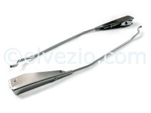 Chromed Wiper Arms Set - Small Spoon Fitting for Fiat 500 N until 1959, Fiat 600 e 600 Multipla until 1959, Fiat 1100 - 103 All Models and Autobianchi Bianchina Trasformabile 1st Series.
