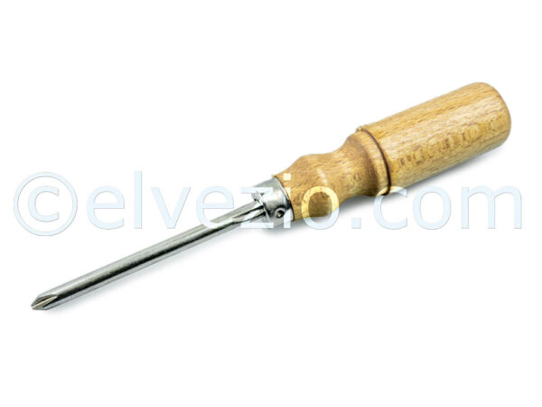 Wooden Screwdriver For Tool Box for Fiat 500 N, 500 D, 500 F, 500 L, 500 R, 500 Giardiniera, 600, 600 Multipla and Autobianchi Bianchina Trasformabile, Panoramica, Berlina and Cabriolet.