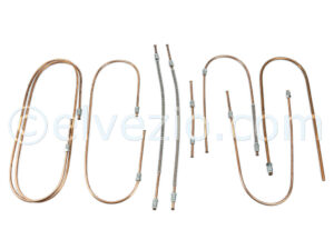 Complete Kit Copper Brake Hoses for Fiat 500 N, 500 D until chassis 244.292 (1961) and Autobianchi Bianchina Trasformabile Base N, Trasformabile Base D until 1961, Berlina Base D until 1961 and Cabriolet Base D until 1961.