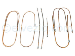 Complete Kit Copper Brake Hoses for Fiat 500 D from chassis 244.293 (1961) and Autobianchi Bianchina Trasformabile Base D from 1961, Berlina Base D from 1961 and Cabriolet Base D from 1961.