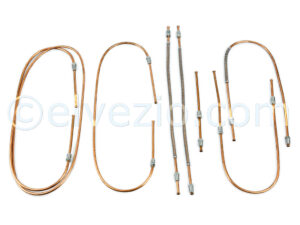 Complete Kit Copper Brake Hoses for Fiat 500 F until chassis 1.799.301 (1968) and Autobianchi Bianchina Berlina Base F and Cabriolet Base F.