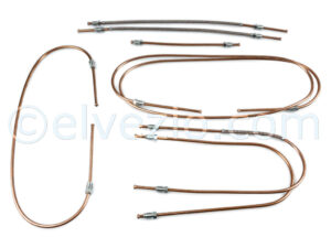 Complete Kit Copper Brake Hoses for Fiat 500 F from chassis 1.799.302 (1968), 500 L and 500 R.