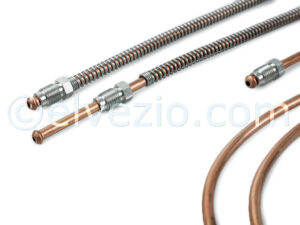 Complete Kit Copper Brake Hoses for Fiat 500 F from chassis 1.799.302 (1968), 500 L and 500 R.