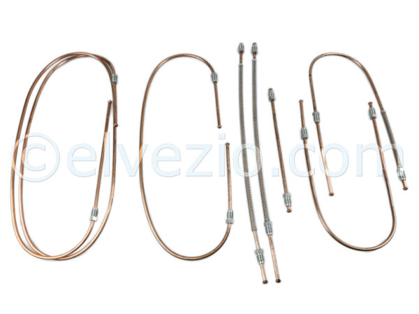 Complete Kit Copper Brake Hoses for Fiat 500 Giardiniera Base F from chassis 299.235.