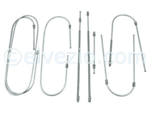 Complete Kit Metal Brake Hoses for Fiat 500 F until chassis 1.799.301 (1968) and Autobianchi Bianchina Berlina Base F and Cabriolet Base F.