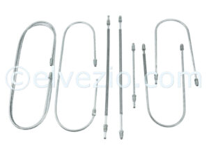 Complete Kit Metal Brake Hoses for Fiat 500 F from chassis 1.799.302 (1968), 500 L and 500 R.