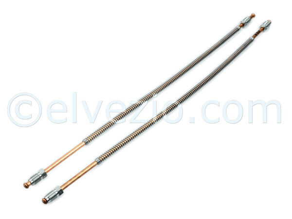 Rear Copper Brake Hoses for Fiat 500 F from chassis 1.799.302, 500 L, 500 R and 500 Giardiniera from 1968.