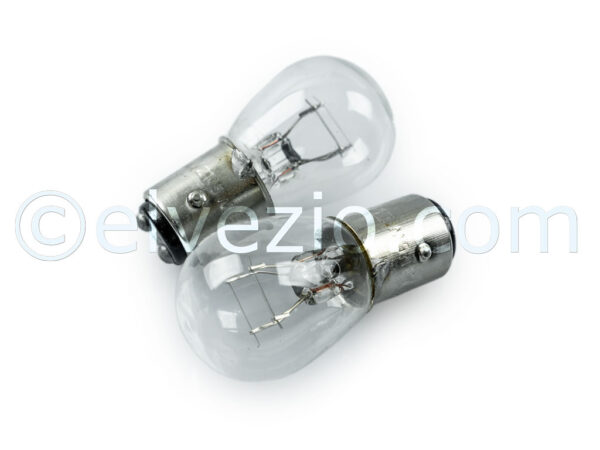 Small Front Lights And Rear Stop Lights Bulbs Dual Filament 12V 21/5W for Fiat 500 N, 500 D, 500 F, 500 L, 500 R, 500 Giardiniera, 600, 600 Multipla and Autobianchi Bianchina Berlina, Panoramica, Trasformabile and Cabriolet.