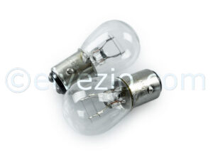 Small Front Lights And Rear Stop Lights Bulbs Dual Filament 12V 21/5W for Fiat 500 N, 500 D, 500 F, 500 L, 500 R, 500 Giardiniera, 600, 600 Multipla and Autobianchi Bianchina Berlina, Panoramica, Trasformabile and Cabriolet.