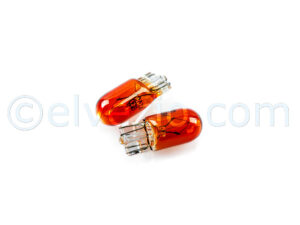 Orange Side Blinkers Lights Bulbs 12V 5W (2 pcs) for Fiat 500 N, 500 D, 500 F, 500 L, 500 R, 500 Giardiniera, 600, 600 Multipla and Autobianchi Bianchina Berlina, Trasformabile, Cabriolet and Panoramica.