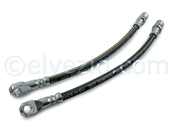 Front Flexible Brake Hoses for Fiat 500 F from chassis 1.799.302, 500 L, 500 R, 500 Giardiniera from 1968 and 126. Ref. O.E. 4167826