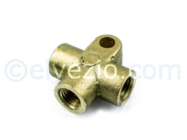 Raccordo A 3 Vie Per Tubi Freno per Fiat 500 N, 500 D, 500 Giardiniera fino al 1968, 500 F fino a telaio 1.799.301 e Autobianchi Bianchina Trasformabile, Panoramica, Berlina e Cabriolet. Riferimento MF031