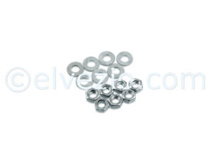 Nuts And Washers For Fixing Rear Soft Top Rod for Fiat 500 N Short Type, 500 D Short Type, 500 F, 500 L, 500 R and 500 Giardiniera.
