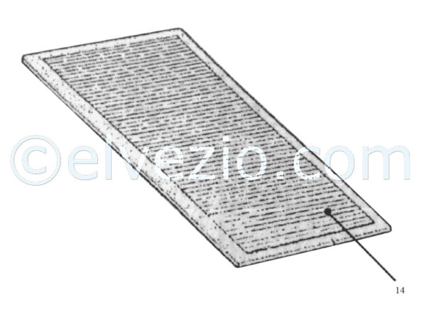 Rear Seat Backrest Vertical Rubber Mat #14 for Fiat Giardiniera In Legno.