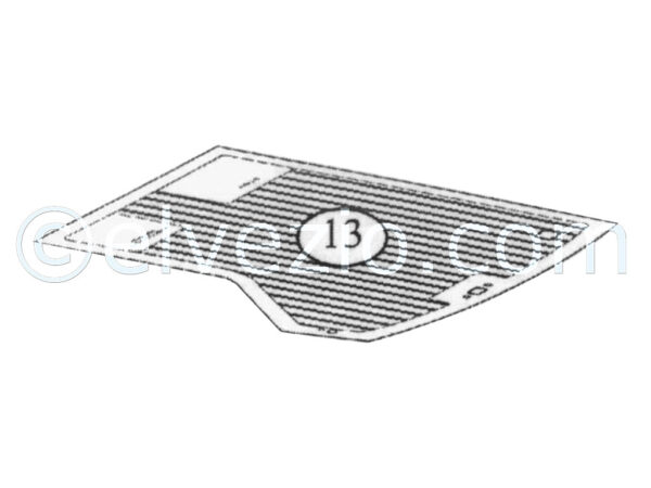 Tappeto 13 Cofano Anteriore In Gomma Rigata per Fiat 600.