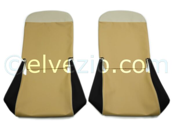 Tappezzeria Sedili Anteriori E Posteriori In Vipla Con Lunetta In Vipla Colore Panna per Fiat 500 N. F1118