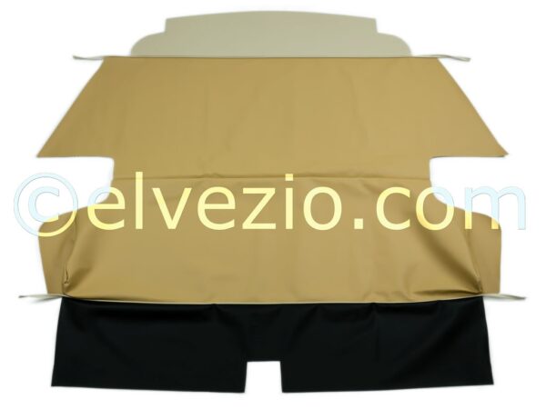 Tappezzeria Sedili Anteriori E Posteriori In Vipla Con Lunetta In Vipla Colore Panna per Fiat 500 N. F1118