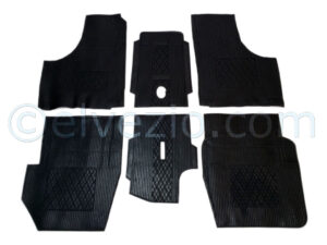 Sopra Tappeti In Gomma Colore Nero per Fiat 600.