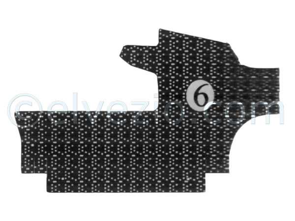 Bonnet Rubber Mat #6 for Fiat 500 Giardiniera with Cylindrical Tank.