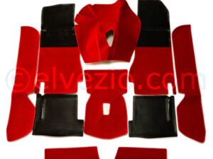 Fondo In Moquette Acrilico Senza Mobiletto Centrale E Con Tappeti In Gomma per Fiat 124 Spider 1^ Serie. F4824