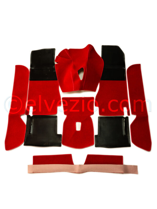 Fondo In Moquette Acrilico Senza Mobiletto Centrale E Con Tappeti In Gomma per Fiat 124 Spider 1^ Serie. F4824