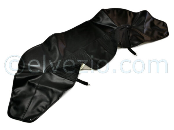 Folding Top Cover In Electro-Welved Black Skai for Fiat 124 Spider 1400 cc.