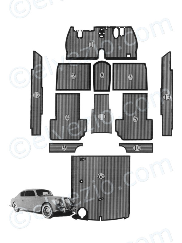 Serie Completa Tappeti In Gomma per Lancia Aurelia 4^ Serie.