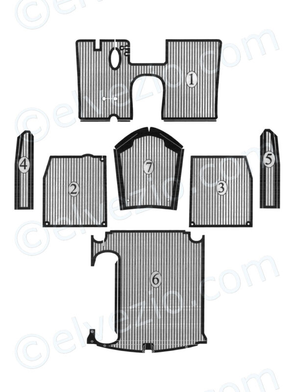 Serie Completa Tappeti In Gomma - Baule Incluso per Lancia Appia 2^-3^ Serie.