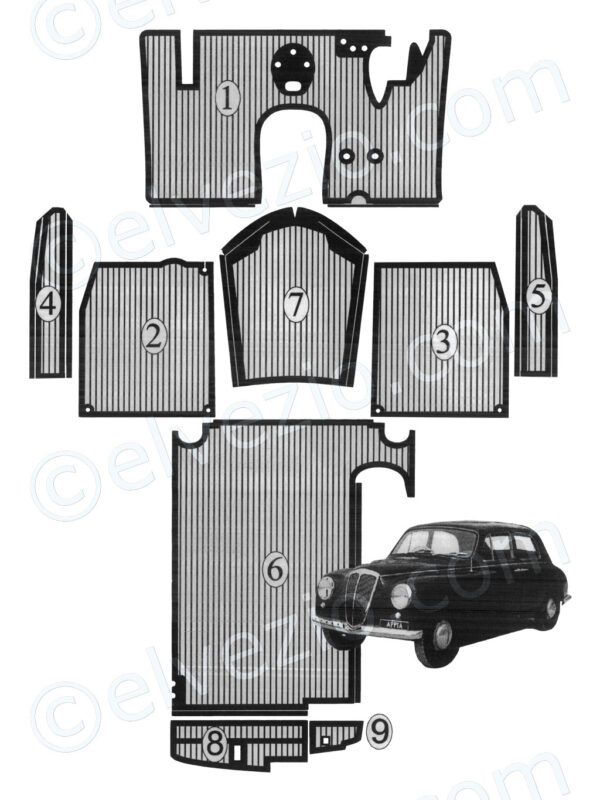 Serie Completa Tappeti In Gomma per Lancia Appia 1^ Serie.