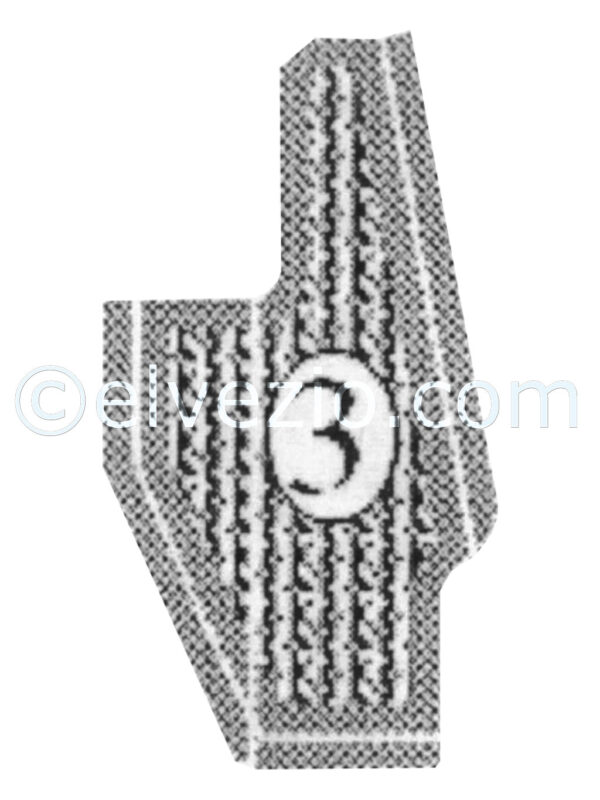 Tappeto 3 Passaruota Destro per Lancia Flaminia Berlina e Flaminia Coupé Pininfarina.