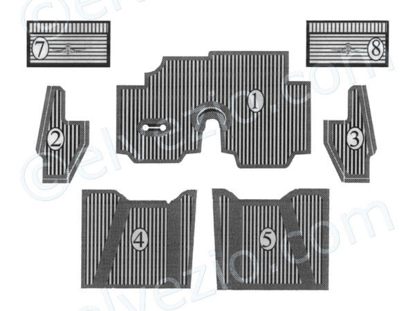 Serie Completa Tappeti In Gomma per Lancia Flaminia Convertibile Touring, Flaminia GT Touring, Flaminia GTL Touring, Flaminia Sport Zagato e Flaminia Super Sport Zagato.