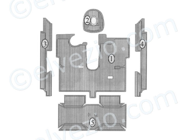 Serie Completa Tappeti In Gomma - Baule Escluso per Lancia Flavia Coupé Pininfarina 1500-1800.