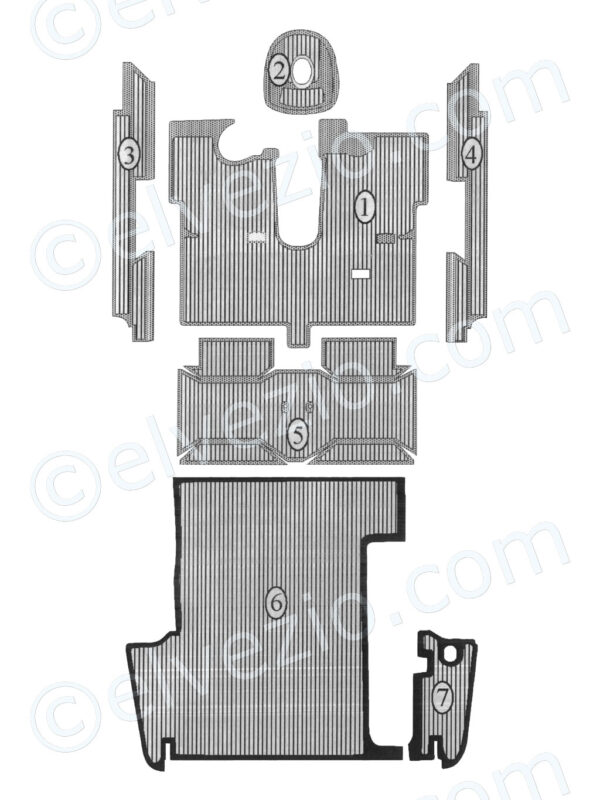 Serie Completa Tappeti In Gomma - Baule Incluso per Lancia Flavia Coupé 2000.